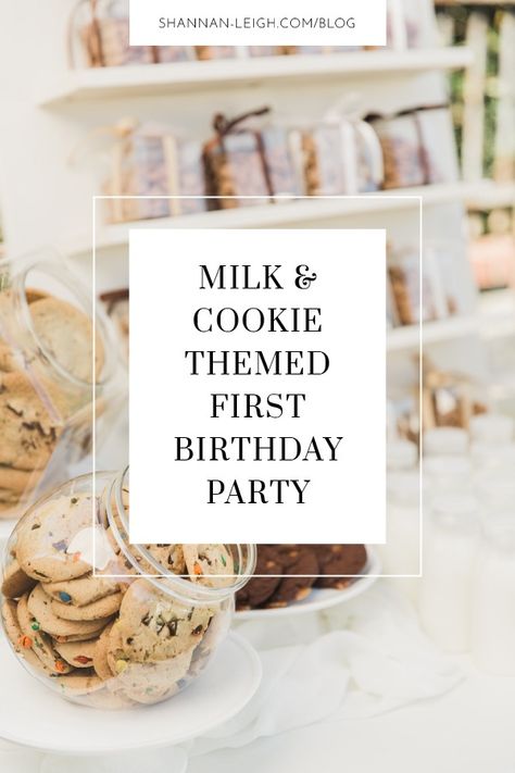 Cookie Display For Party, Cookie And Milk Birthday Party, 1st Birthday Cookie Theme, No Theme First Birthday, Neutral 1st Birthday Party, Cookie First Birthday Girl, Milk And Cookie Birthday Party, Cookie Themed First Birthday, One Tough Cookie Birthday