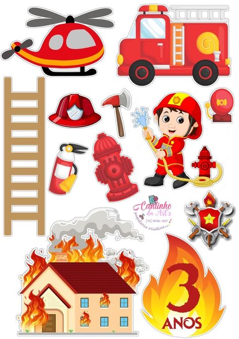 Firefighter Cake Topper Printable, Firefighter Cake Topper, Fireman Cake Topper Printable, Fireman Cake Topper, Firefighter Birthday Cakes, Fire Fighter Cake, Fireman Cake, Firetruck Cake, Firefighter Birthday