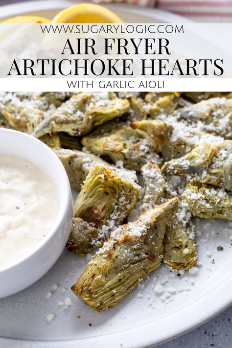 Fried Artichoke Hearts Recipes, Air Fryer Artichoke Hearts, Air Fryer Artichoke, Artichoke Heart Recipes, Easy Dipping Sauce, Fried Artichoke, Healthy Appetizer, Flavorful Vegetables, Sweet Potato Wedges