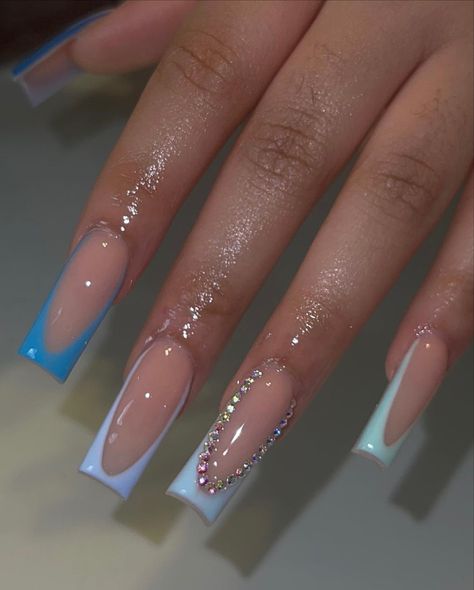 2024 Nails, Blue Acrylic Nails, Long Nail Designs, Claw Nails, 2024 Outfits, French Tip Acrylic Nails, French Acrylic Nails, Dope Nail Designs, Acrylic Nails Coffin Pink