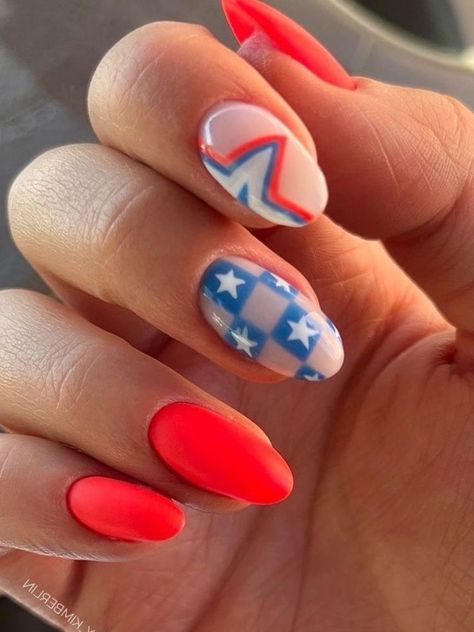 Flag Nails, Patriotic Nails, Usa Nails, Western Nails, Fourth Of July Nails, 4th Of July Nails, Summery Nails, July Nails, Cute Gel Nails