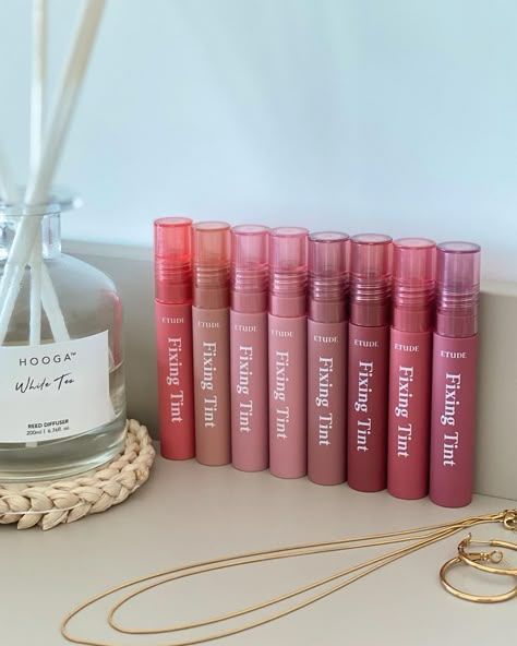 etude house fixing tints swatches and reviews Etude House Lip Tint, Etude House Fixing Tint, Tint Etude, Fixing Tint, Bath And Body Shop, Makeup Is Life, Makeup Package, Ulzzang Makeup, New Normal