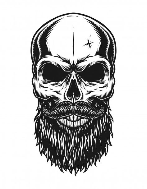 Vintage trendy bald hipster skull templa... | Premium Vector #Freepik #vector #vintage