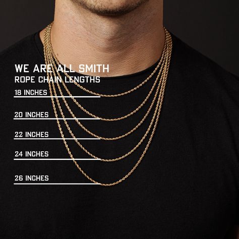 Mens Rope Chain, Necklace Reference, Chain Size Chart, Necklace Length Chart, Diagram Design, Necklace Chain Lengths, Sterling Silver Chain Necklace, Men's Necklace, Cuban Link