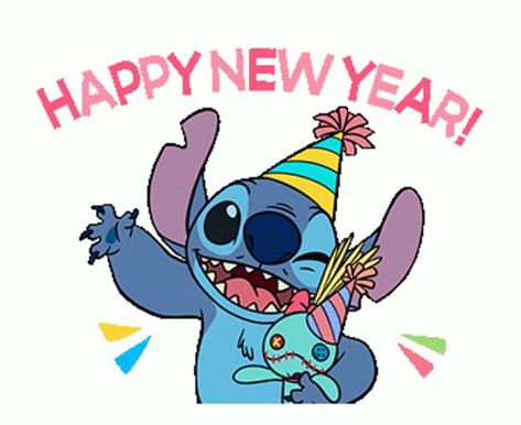 Happy New Year Stitch GIF - HappyNewYear Stitch - Discover & Share GIFs Stitch Wallpaper Iphone, Lilo And Stitch Characters, Stitch Wallpaper, Lilo And Stitch Quotes, Happy New Year Pictures, Happy New Year Gif, Lilo And Stitch Drawings, Stitch Quote, Stitch Character