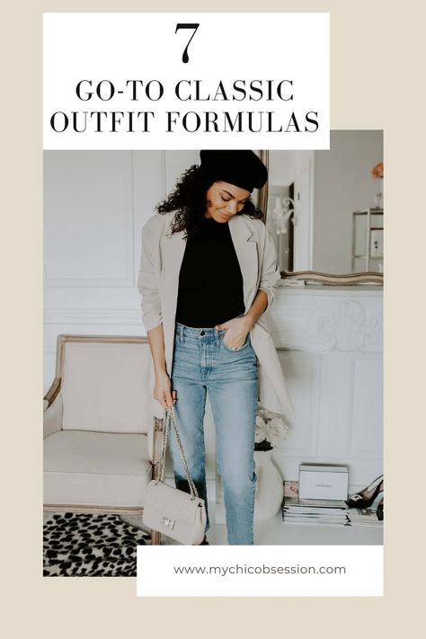 If you need some outfit ideas, get inspired by these 7 classic outfit formulas. If you love timeless fashion, all of your outfits have now been planned out for you this week! My Chic Obsession, Lunch Outfit, Outfit Planning, Style Rut, Timeless Outfits, Classic Style Outfits, Classic Outfit, Trendy Outfits Winter, Outfit Plan