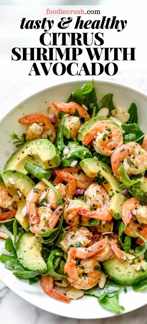 Shrimp And Avocado Salad, Citrus Shrimp, Shrimp And Avocado, Flavorful Shrimp, Salad Avocado, Plats Healthy, Salad With Avocado, Shrimp Recipes Healthy, Shrimp Recipes For Dinner