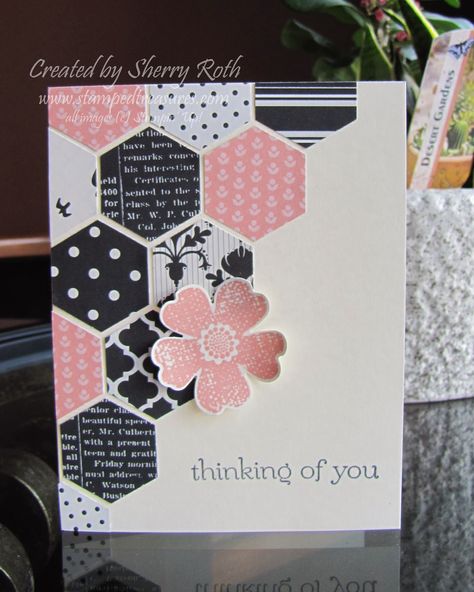 Hexagon Cards, 카드 디자인, Cricut Cards, Punch Cards, Stamping Up Cards, Get Well Cards, Kirigami, Card Layout, Creative Cards