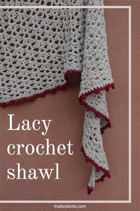 Crochet Shawl Lace, Lacy Crochet Shawl Pattern Free, Lacy Crochet Stitches, Lacy Crochet Shawl, Crochet Lacy Scarf, Baby Bonnet Crochet Pattern, Prayer Shawl Crochet Pattern, Crocheted Clothing, Crochet Edging Pattern