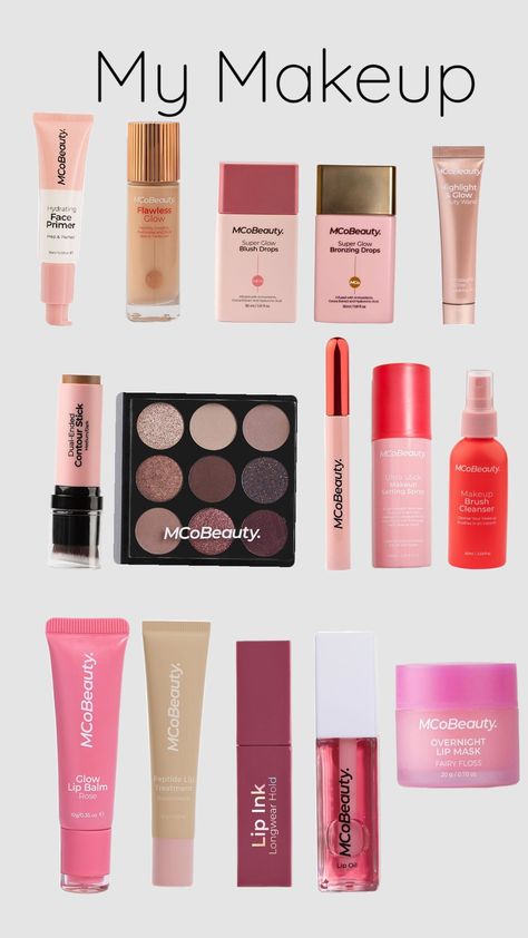 #mcobeautydupes#mcobeauty Mco Beauty, Glow Primer, Super Glow, Brush Cleanser, Contour Stick, Makeup Spray, Fairy Floss, Makeup Setting Spray, Flawless Face