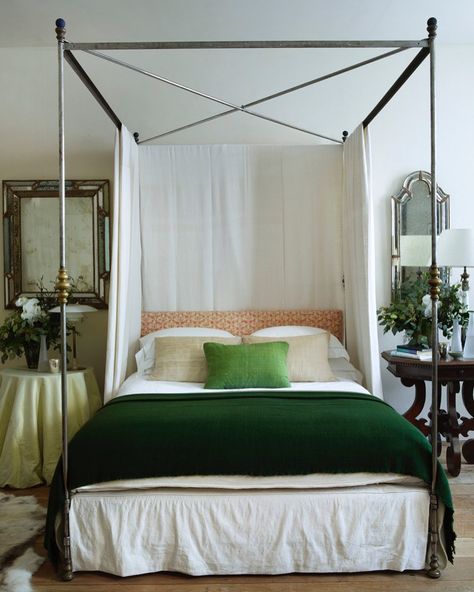 Rose Uniacke on Instagram: “I often use our large Khumbu Blankets as bed throws - perfect for this chilly weather! #ruinteriors #roseuniackedesign #roseuniacke” Alcove Beds, Nantucket Bedroom, Emerald Green Rooms, Womens Bedroom, Charming Bedroom, French Mansion, Metal Canopy Bed, Rose Uniacke, Hide Rugs