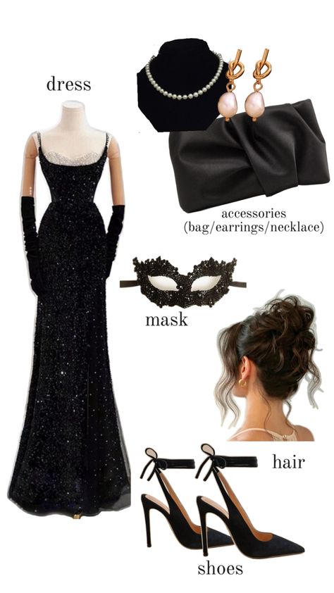 Black Masquerade Outfit, Mask Party Outfit, Masquerade Ball Outfit, Masquerade Party Outfit, Masquerade Outfit Ideas, Masquerade Ball Outfits, Masquerade Ball Dresses, Halloween Costumes Brunette, Black Masquerade