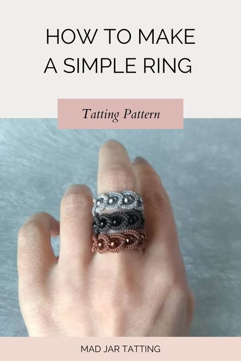 Tat Rings, Make Rings, Tatting Patterns Free, Needle Tatting Patterns, Shuttle Tatting Patterns, Tatting Tutorial, Tatting Jewelry, Ring Tutorial, Lace Ring