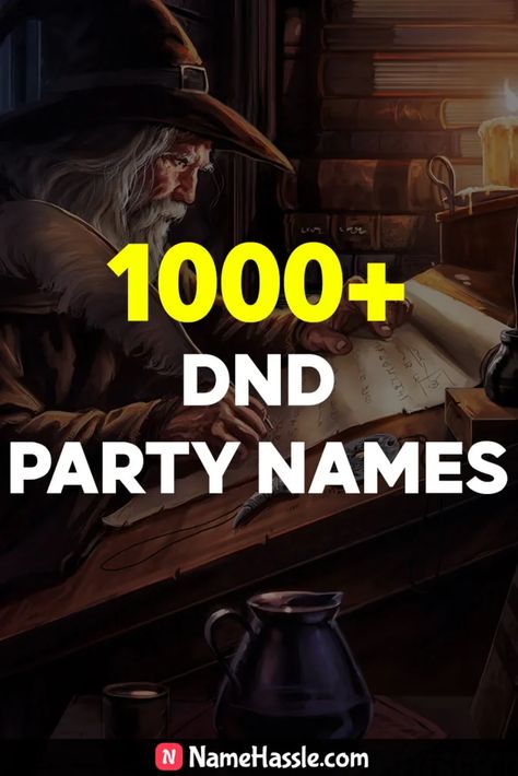 Unique & Catchy DnD Party Names Ideas (Generator) Dnd Group Names, Party Names Ideas, Names Generator, Dnd Party, Themed Cocktails, Cocktail Names, Group Names, Party Names, Names Ideas