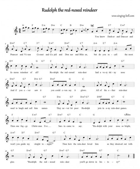 Reindeer Song, Free Christmas Music, Christmas Piano Sheet Music, Free Violin Sheet Music, Piano Songs Sheet Music, Sheet Music With Letters, Reading Sheet Music, Christmas Piano, Song Notes