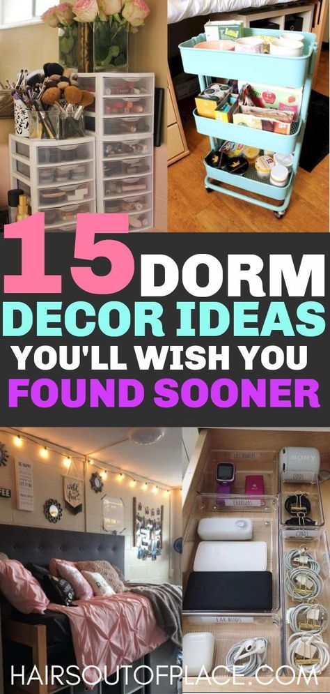 Maximize Dorm Space, Dorm Room Pantry, Dollar Tree Dorm Decor, Teen Dorm Room Ideas, Ways To Decorate Your Dorm Room, Shared Dorm Room Ideas Small Spaces, College Dorm Room Organization Ideas, Dorm Room Closet Ideas, Dorm Nessesities