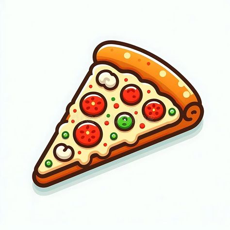 Pizza slice, cartoon flat style illustration stock photography Pizza Slice Illustration, Food White Background, Pizza Cartoon, Food Promotion, Digital Food, Illustration Advertisement, Illustration Food, Pizza Slice, Photography Illustration