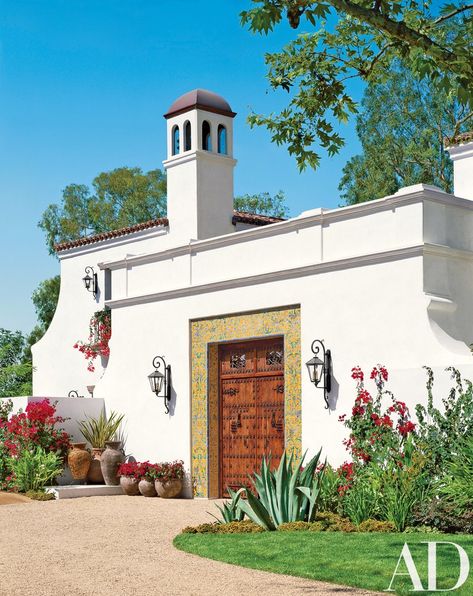 Richard Landry Crafts a Spanish Colonial-Style Home in Los Angeles | Architectural Digest Industrial Style House, Beautiful Front Doors, Loft Ideas, Colonial Style Homes, Spanish Architecture, Spanish Style Home, Casas Coloniales, Spanish Style Homes, Hacienda Style