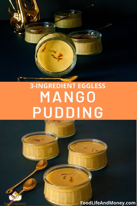 Baked mango yogurt. Visit the page for this delicious recipe. #mango #3-ingredient #dessert Baked Mango, Recipes Using Condensed Milk, Easy Delicious Dessert, Condensed Milk Desserts, Yogurt Mousse, Mango Yogurt, Mango Varieties, Semolina Pudding, Vegetarian Platter