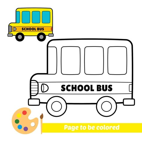 Coloring book for kids, school bus vector Bus Sekolah, School Bus Drawing, Kids Colouring Printables, Bus Crafts, Bus Drawing, Shape Coloring Pages, Coloring Pages For Toddlers, Cars Coloring, Free Kids Coloring Pages