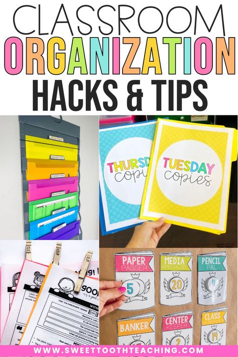 If you're working on organizing your classroom, you need these 5 tips! In this blog post, I share 5 of my best hacks for getting your classroom organized and running seamlessly from the beginning of the school year to the end! Put these ideas in place when you're setting up your classroom and you'll be good to go! Classroom Organization Ideas, Building Classroom Community, Classroom Hacks, Teaching Organization, Best Hacks, Substitute Teaching, First Year Teaching, Classroom Makeover, Class Organization