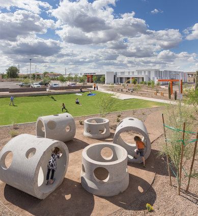 Mountain Park Health Center Tempe Clinic | Tempe, AZ, USA | Smithgroup Playgrounds Architecture, Design Objet, Cool Playgrounds, Playground Landscaping, Urban Playground, Play Ground, Children Park, Park Playground, Park Landscape