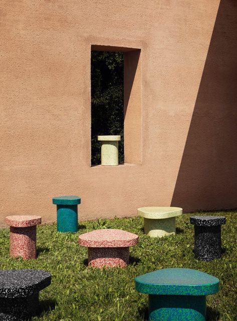 Superpop tables by Paolo Cappello for Miniforms Garden Side Table, Garden Coffee Table, Perfect Coffee Table, Garden Coffee, Outdoor Coffee Table, Small Stool, Side Coffee Table, Display Furniture, Yanko Design