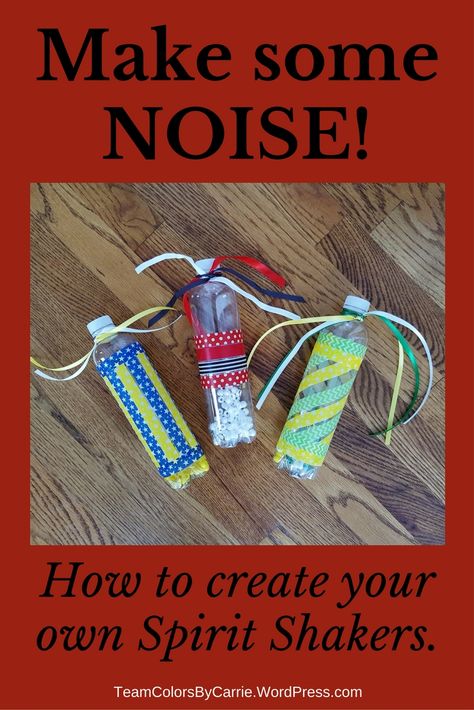 Get ready to make some noise at the next ball game with these quick and easy noisemakers. Noise Makers For Cheer Competition, Homemade Noise Makers For Sports, Cheer Noise Makers, Noise Makers Diy, Noisemakers Diy, Football Noise Makers, School Spirit Crafts, Asb Ideas, Team Spirit Crafts