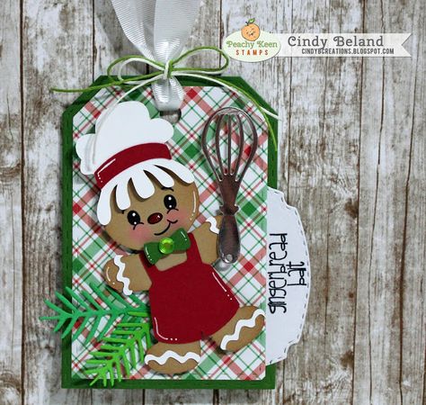 Peachy Keen Stamps, Gingerbread Cards, Gingerbread Gifts, Xmas Tags, Gingerbread Crafts, Gingerbread Christmas Decor, Gift Tags Diy, Peachy Keen, Holiday Tags