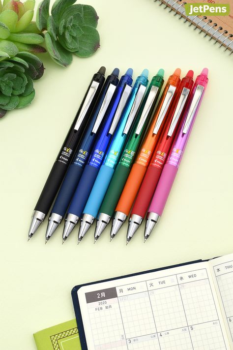 Erasable Pilot FriXion Point Knock Gel Pens pair retractable pen bodies with precise pen tips. Work Lifestyle, Amazon Sales, Creative School Project Ideas, Erasable Gel Pens, Cute Stationary School Supplies, Chalk Pencil, Frixion Pens, Pilot Pens, Pilot Frixion