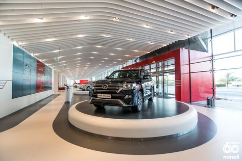 Toyota Showroom, Design And Technology, Architectural Lighting, Car Showroom, Energy Efficient Lighting, Light Architecture, The Wave, Lighting System, Abu Dhabi