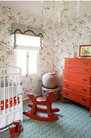 nursery Red Nursery, Red Dresser, Creative Kids Rooms, Changing Table Dresser, Nursery Inspiration, Baby's Room, Inspiration For Kids, Nursery Design