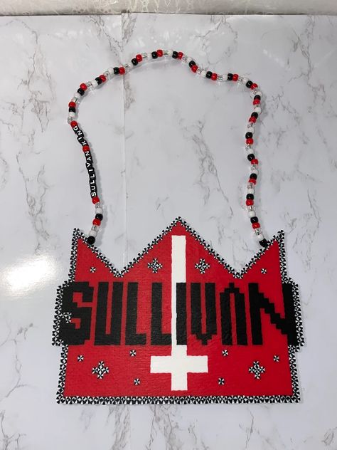 Sullivan King Perler Necklace Crown Perler With Sullivan - Etsy Sullivan King Perler, Sullivan King, Rave Candy, Perler Necklace, Perler Pattern, Kandi Beads, Easy Perler Beads, Crown King, Kandi Perler