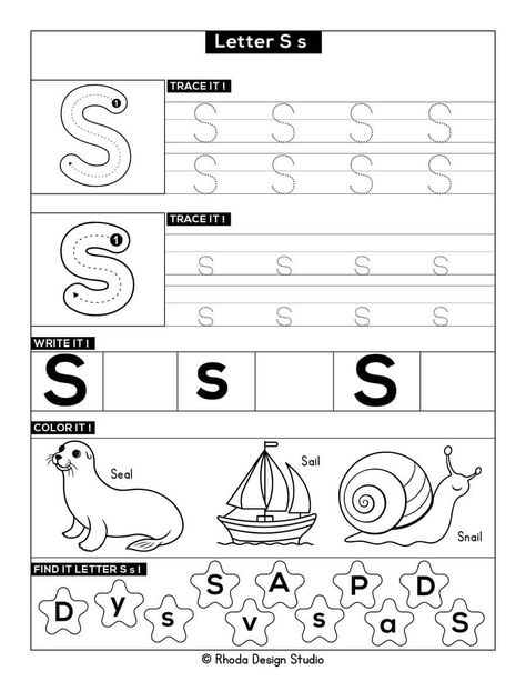 Letter S Coloring Pages S Letter Worksheet, Letter S Worksheet, Letter S Activities, Writing Worksheets Kindergarten, Letter S Worksheets, Jolly Phonics, S Letter, Letter Worksheets, Teacher Things