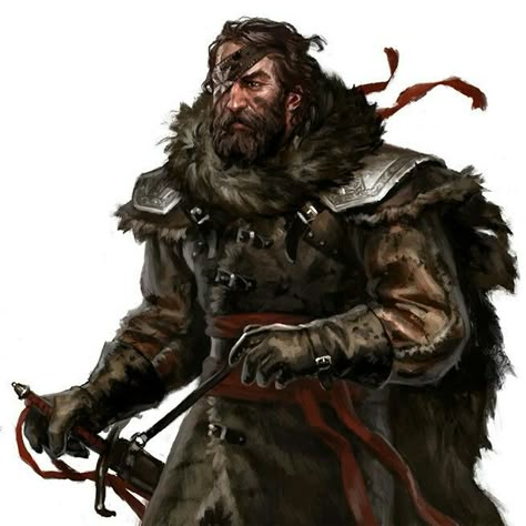 Medium Armor, Warhammer Fantasy Roleplay, Black Company, Heroic Fantasy, Nordland, Fantasy Portraits, Dungeons And Dragons Characters, Eye Patch, Fantasy Male