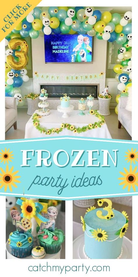 Take a look at this pretty Frozen birthday party! The cupcakes are wonderful! See more party ideas and share yours at CatchMyParty.com Frozen Fever Birthday Party, Frozen Fever Birthday, Frozen Fever Party, Anna Birthday Party, Frozen Bday Party, Frozen Summer, Anna Birthday, Frozen Themed Birthday Party, Frozen Theme Party