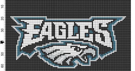 Eagles Cross Stitch Patterns, Philadelphia Eagles Cross Stitch, Phillies Crochet Pattern, Philadelphia Eagles Crochet Pattern, Cowboy Cross, Crochet Football, C2c Crochet Pattern Free, Philadelphia Eagles Logo, Crochet Dreams