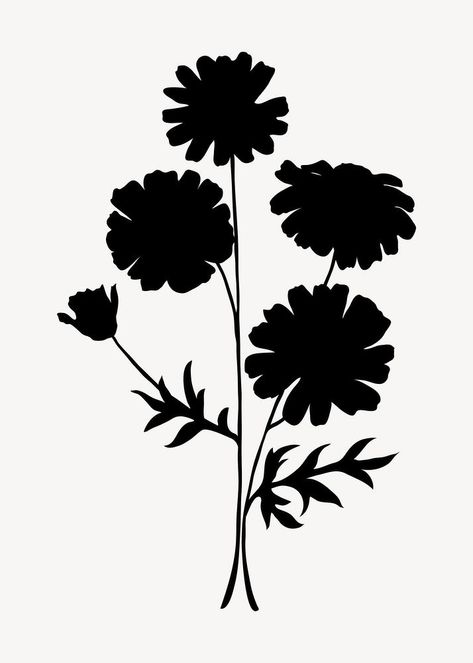 Silhouette daisy flower, spring illustration | free image by rawpixel.com Daisy Silhouette, Flowers Silhouette, Watermelon Peperomia, Textile Motifs, Up Background, Custom Wax Stamp, White Flower Bouquet, Spring Illustration, Flower Silhouette