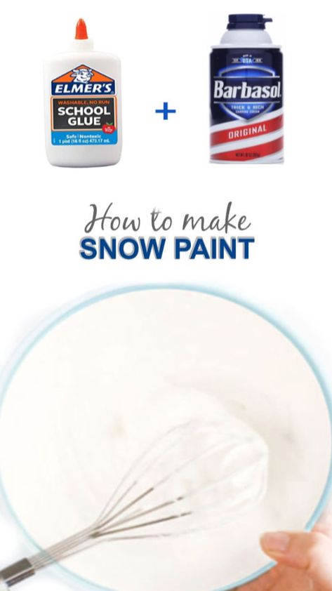 Make snow paint that is icy-cold using just two ingredients! Kids of all ages are sure to love this winter recipe for play snow. #snowmancrafts #snow #snowmanpainting #snowpaint #snowpaintingforkids #snowpainteasy #snowrecipe #snowrecipesforkids #puffysnowpaint #puffysnowmanpaint #puffysnowmancraft #shiverysnowpaint #growingajeweledrose #activitiesforkids Snow Paint, Play Snow, Snow Crafts, Winter Crafts Preschool, Make Snow, Paint Recipe, Recipe For Kids, Winter Art Projects, Crafts Preschool