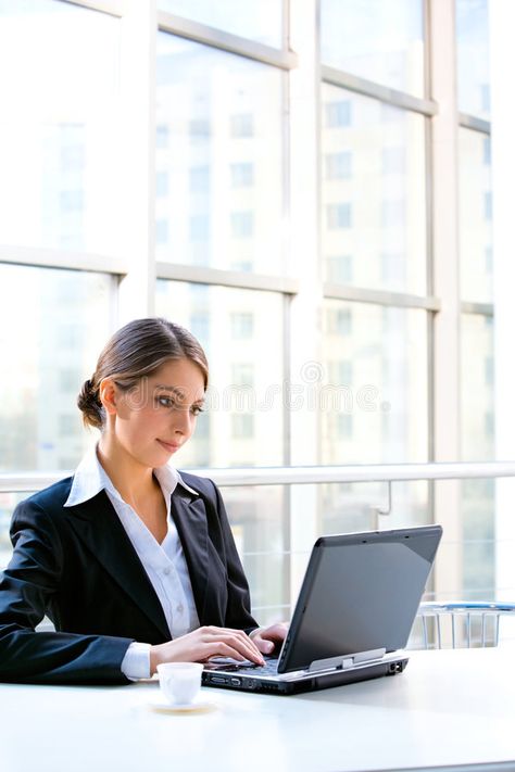 Business woman. Portrait of confident business woman sitting at the table and ty , #affiliate, #confident, #business, #Portrait, #Business, #woman #ad Sales Girl, Woman In Suit, Corporate Women, Tech Skills, Ebook Writing, Ghost Writer, Payday Loans, Online Application, Rich Girl