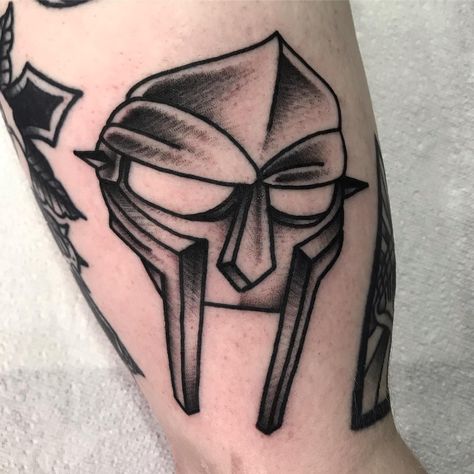 Mf Doom Traditional Tattoo, Mf Doom Tattoo Ideas, Mf Doom Tattoo Design, Mf Doom Tattoo, Doom Tattoo, Tattoo Catalog, Clown Tattoo, 13 Tattoos, Music Tattoo Designs