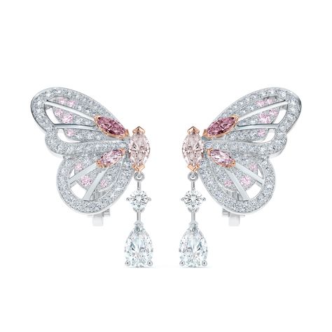 Butterfly Diamond Earrings, Diamond Butterfly Earrings, Extravagant Earrings, Iridescent Wings, Pink Diamond Earrings, Nature Butterfly, Pink Portrait, The Bling Ring, Pink Emerald