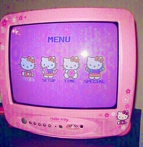 pink y2k telly hello kitty video game aesthetic Hello Kitty Imagenes, Hello Kitty Aesthetic, Doll Aesthetic, Tv Set, Hello Kitty Items, Hello Kitty Collection, Kid Core, Hello Kitty Wallpaper, Aesthetic Grunge