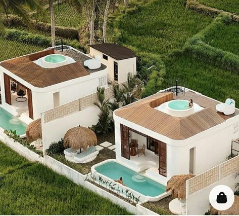 Modern Resort Design, Tiny Villa, Bungalow Resorts, Resort Design Plan, Resort Plan, Beach Chalet, Casa Cook, Small Villa, Bali House