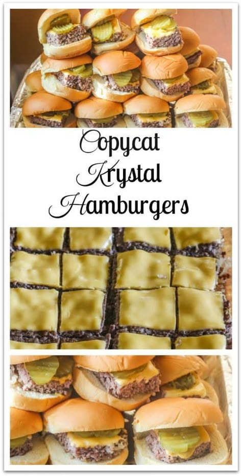 Dill Pickle Mustard, Krystal Burger, Cooked Onions, Field Meals, Hamburger Recipe, Recipes Copycat, Burger Sliders, Copycat Restaurant Recipes, Boat Food