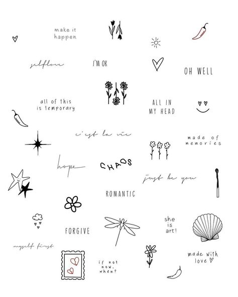 Chic Small Tattoos, Easy Fine Line Tattoos, Tiny Quote Tattoos Inspiration, Tattoos For Sticker Sleeve, Fineline Tattoo Flash Sheet, Tiny Written Tattoos, Cute Small Fine Line Tattoos, Minimal Tattoo Meaningful, Life Is Too Short Tattoo Ideas