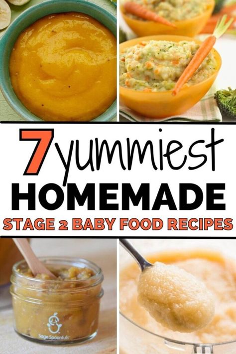 7 Easy Stage 2 Homemade Baby Food Recipes 6-9 Months Stage 2 Baby Food Recipes, 7 Month Old Baby Food, 9 Month Old Baby Food, Green Bean Baby Food, 7 Months Baby Food, 9 Month Baby Food, Baby Food Recipes Stage 1, Stage 2 Baby Food, Baby Food 8 Months