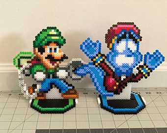 Perler Sprites, Nintendo Perler, Perler Bead Designs, Ironing Beads, Luigi's Mansion 3, Perler Beads Ideas, Modele Pixel Art, Luigi's Mansion, Perler Ideas