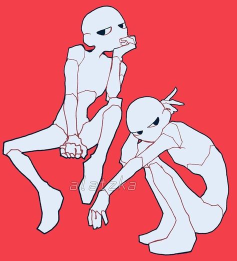 Hunch Poses Drawing, Art Poses Drawing Reference Standing Female, Pose Reference Twins, Squating Reference Pose, Matching Poses Reference Drawing, Small Body Reference, Twin Poses Drawing Base, Twins Poses Drawing, Twins Reference Drawing