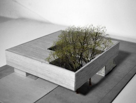 Maquette Architecture, House Concept, Concrete Architecture, Arch Model, Architecture Model Making, Architecture Design Concept, Courtyard House, Minimalist Architecture, Architecture Portfolio